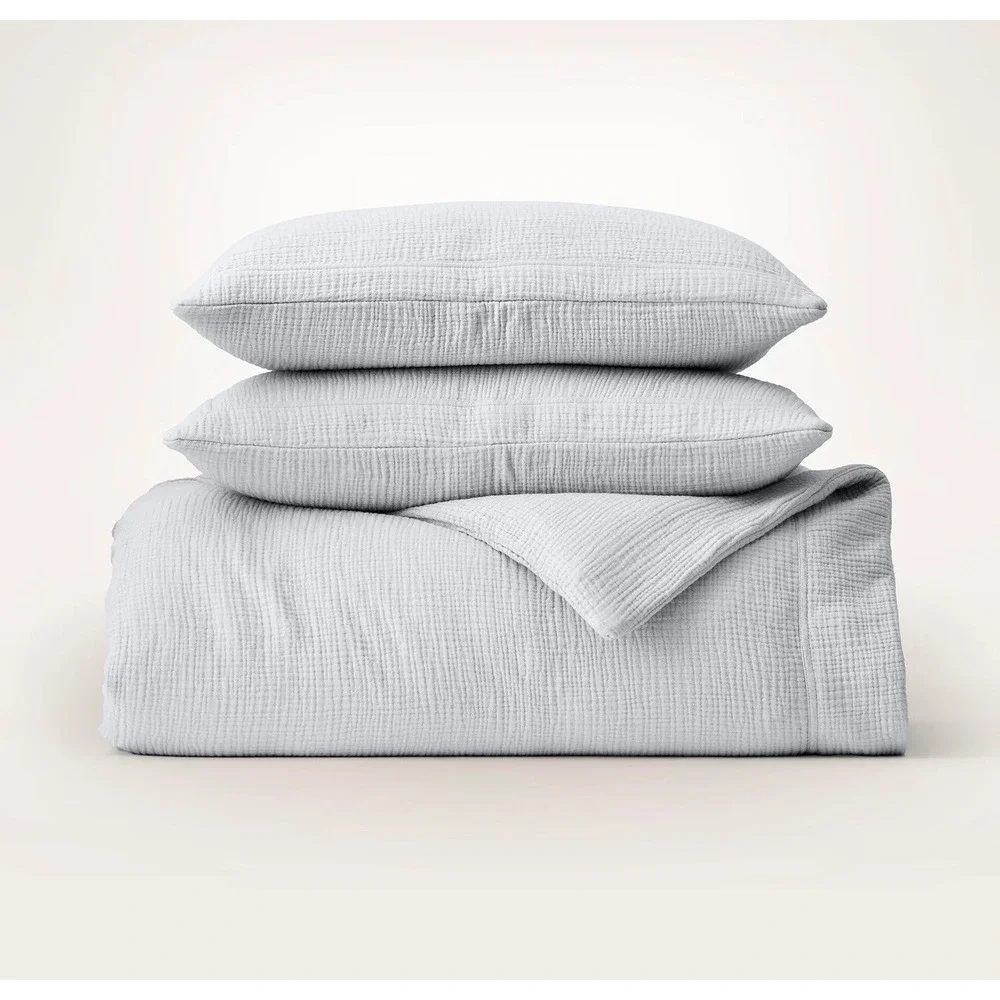 Boll & Branch Dream Duvet Set Sky Blue Organic Cotton Gauze King/Cal King $529